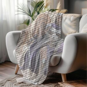Ready for Battle Prayer Blanket draped over armchair showing full Battle Ready Prayer text BWJ Designs Custom Gift