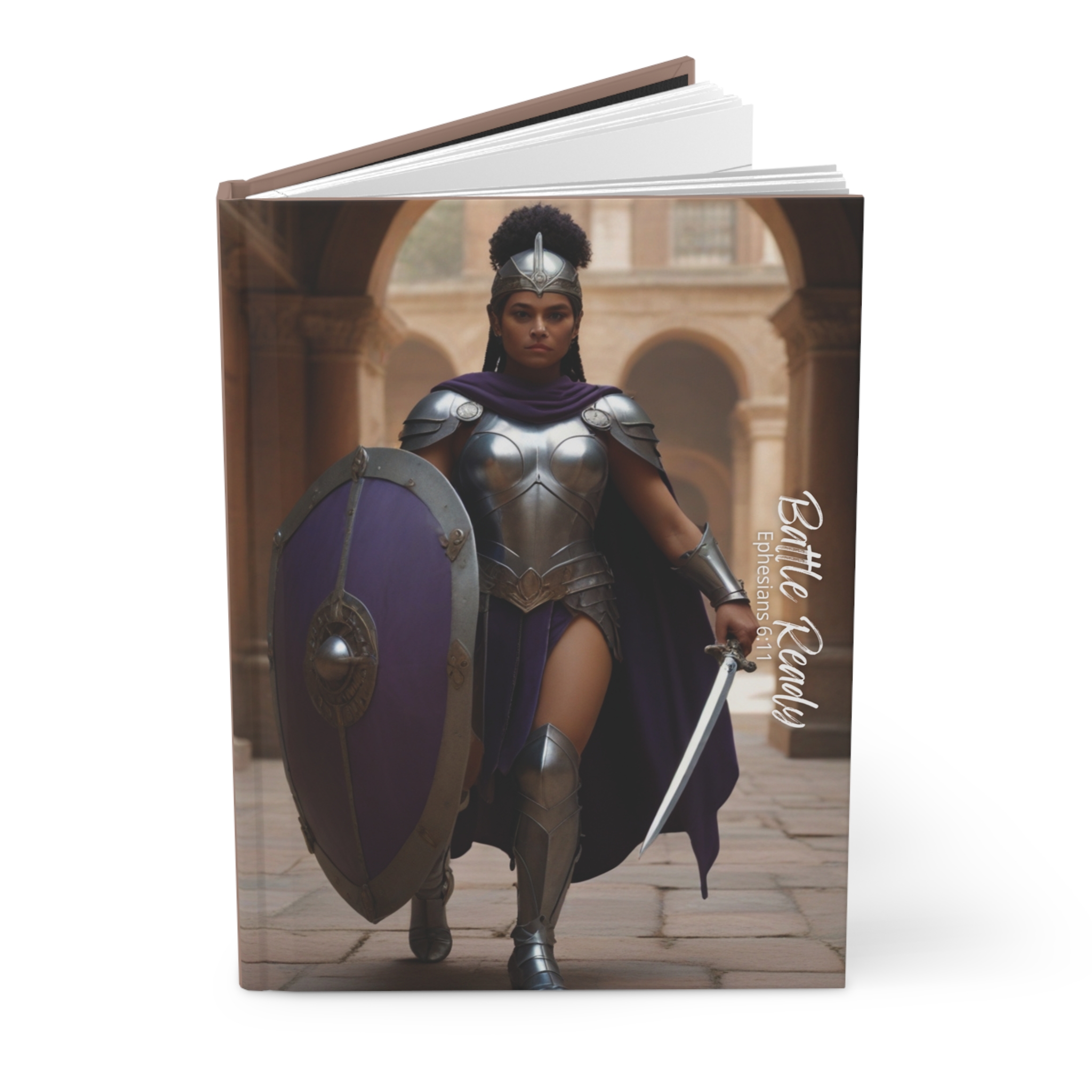 Warrior's Embrace Scripture Journal White Female cover BWJ Designs Custom Gifts